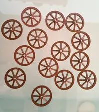 LEGO Large Wheel 4489 Brown 14 Pieces