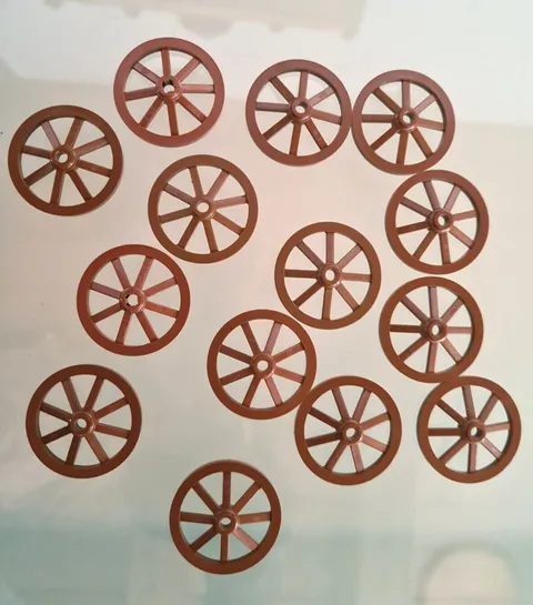 LEGO Large Wheel 4489 Brown 14 Pieces