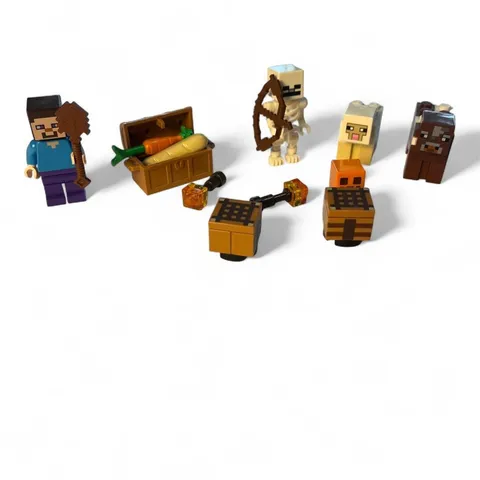 LEGO Minecraft Minifigure Lot Steve Skeleton Sheep Cow Accessories Figures