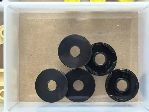 LEGO Parts - Black Tile, Round 2 x 2 with Hole - No 15535 - QTY 5