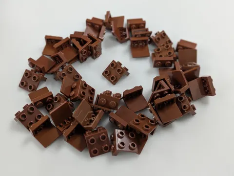 Lego x50 New Reddish Brown Bracket 1 x 2 - 2 x 2 # 44728