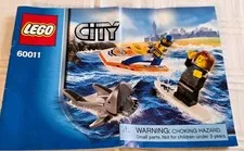 LEGO City 60011 Coast Guard Surfer Rescue Complete Minifigs Shark Manual