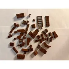 LEGO Brown Parts Lot LEGO Bricks Plates Slopes Door Ladder MOC Bulk ~52 Pieces