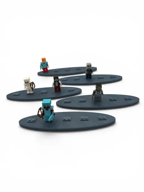 Custom Made Minifigure Display Stands - Pack Of Five - Gray