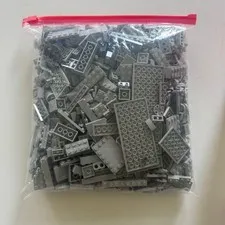 Lot of 1lb Gray Lego Bricks Various Sizes/Shapes/Parts AS IS