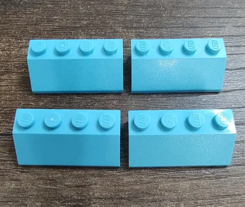 LEGO Parts 3037 (4pcs) Slope 45 2x4  Azure 
