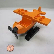 Lego Duplo ORANGE AIRPLANE PLANE w/ PONTOONS Arctic Explorer Airport Plane