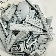Lego Bulk Lot Light Gray 2 lbs Pounds Bricks Plates Blocks Star Wars Space B8