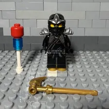 LEGO NINJAGO Cole ZX w/ Helmet, Silver Armor & Gold Scythe