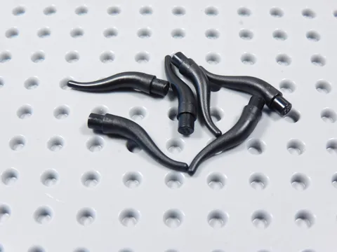 LEGO Lot of 6 Black Cattle Horns Accessory Animal Minifig BR