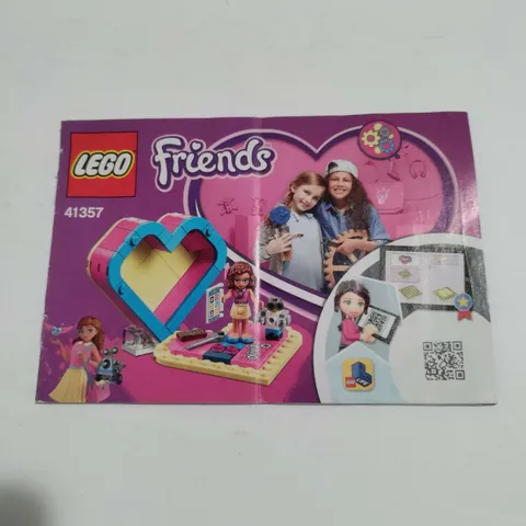 LEGO Friends 41357 Olivia’s Heart Box Instructions Manual ONLY