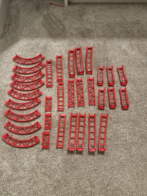 Lego roller coaster track pieces Red 32 pieces