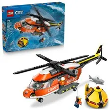 LEGO City Coast Guard Helicopter Building Toy for Kids - Pretend Multicolor