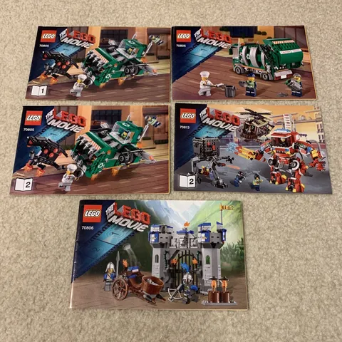 Lego Movie Lot of 5 Toy Building Set Instruction Manuals Books 70805 70806 70813