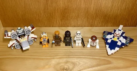 Lego Star Wars Lot 75400 75032 Minifigures PLO Koon Troopers R4-P17 Weapons