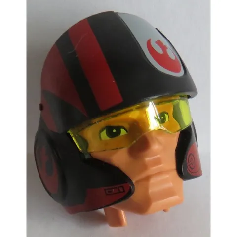 LEGO Large Figure Head Modified SW Poe Dameron Pattern inv.654