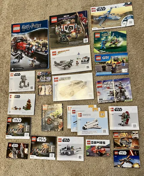 Large Lot of LEGO INSTRUCTION MANUALS (Star Wars, Etc / Sold AS IS, READ)