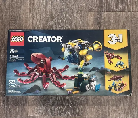LEGO Creator 3 in 1-31130-Sunken Treasure Mission - Brand New Sealed
