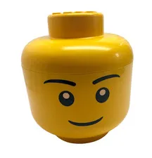 LEGO Yellow Minifigure Head Plastic Storage Container