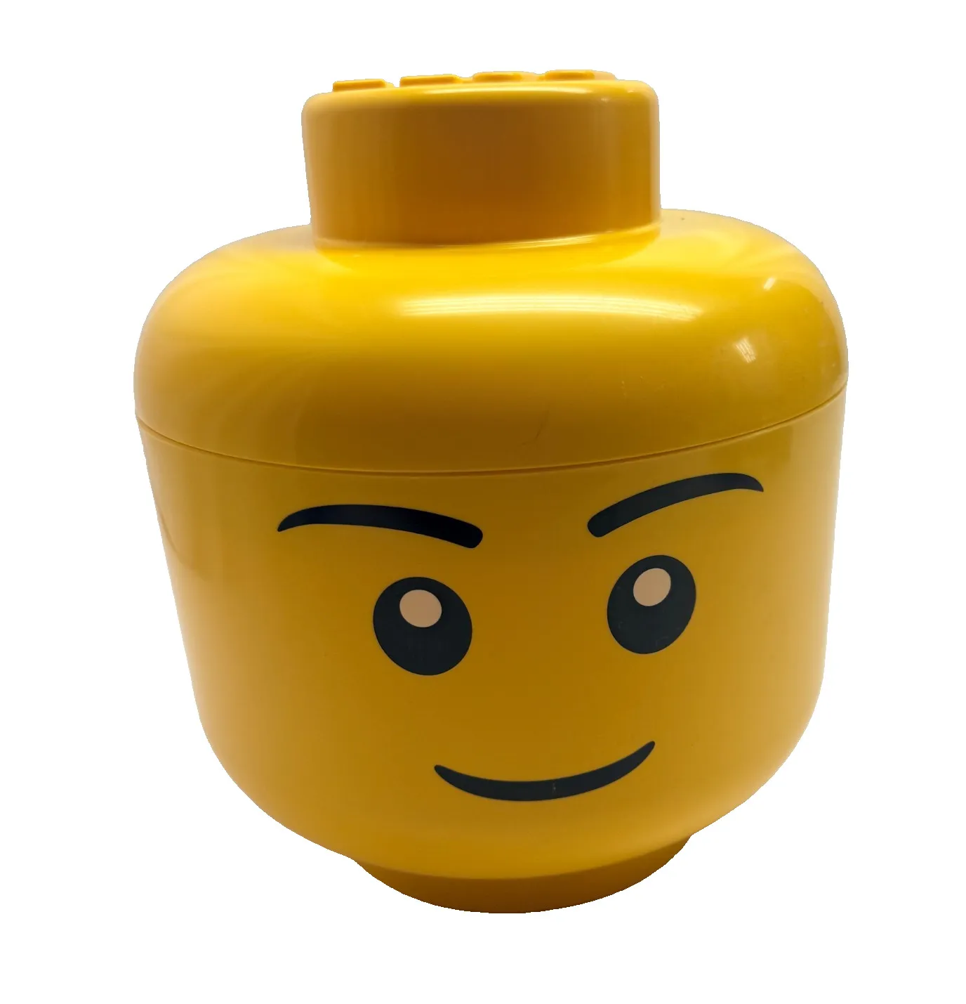 LEGO Yellow Minifigure Head Plastic Storage Container