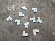 LEGO Genuine Parts Lot (10) , 1x2x2 White Corner Plates , Part# 2420