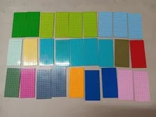 LEGO BULK LOT 27 8X16 STUD BASE PLATES #92438 5" x 2.5" MIXED COLORS