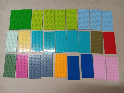 LEGO BULK LOT 27 8X16 STUD BASE PLATES #92438 5" x 2.5" MIXED COLORS