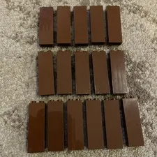 Lego 2454 Block Wall Pillar Columns 1x2x5  Lot of 16 Reddish Brown
