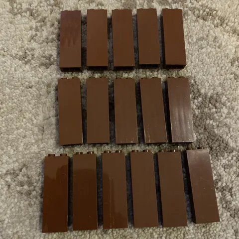 Lego 2454 Block Wall Pillar Columns 1x2x5  Lot of 16 Reddish Brown