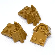 LEGO Parts - Pearl Gold Plate 2 x 2 Curved Head Holder - No 15440 - QTY 3