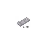 New LEGO Lt Bluish Gray Plate Modified 1 x 2 w/ Bar Handle on End 20 Piece 60478