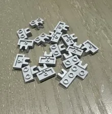 LEGO Plate 1 x 2 with Middle Ball Joint Socket (14704) 17 Pieces Light Gray