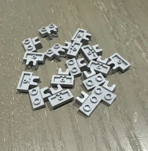 LEGO Plate 1 x 2 with Middle Ball Joint Socket (14704) 17 Pieces Light Gray