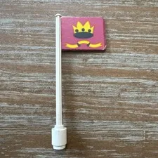 Lego Vintage Castle Flag Pole. Pink W/yellow Crown. 3596pb31, Set 375 / 6075
