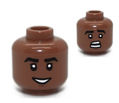 New LEGO Minifigure Head Medium Brown Thick Eyebrow Batwing Batman 76300 6415632