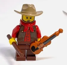 Lego Western Fiddle Player - Musician Bluegrass Minifigure - Western Frontier