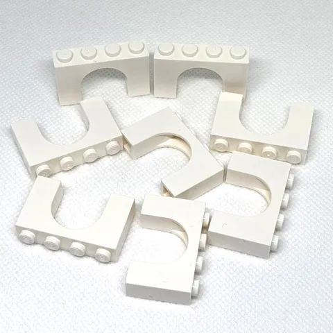 LEGO Parts - White Arch 1 x 4 x 2 - No 6182 - QTY 8