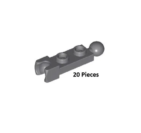 NEW LEGO Dark Bluish Gray Plate Modified 1x2 w/Tow Ball & Small Socket Lot of 20