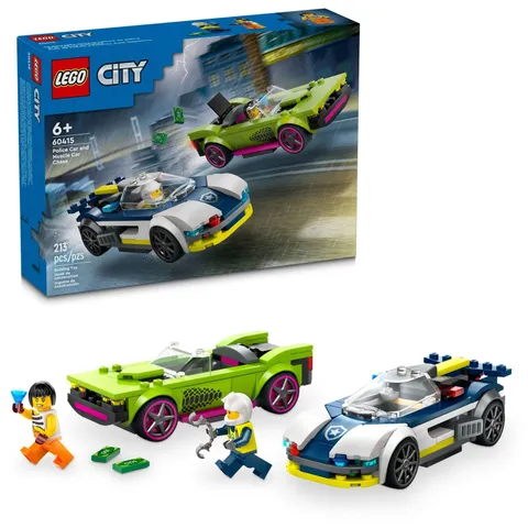 LEGO City Police Car and Muscle Chase, Emergency Vehicle Toy Multicolor