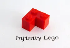 8 LEGO Red Modified Brick  2 x 2 Corner (2357) - (8 Pieces)
