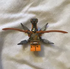 LEGO Minifigure Snake Head Orange Legs w/ Brown Wings Gray Spikes Accessories