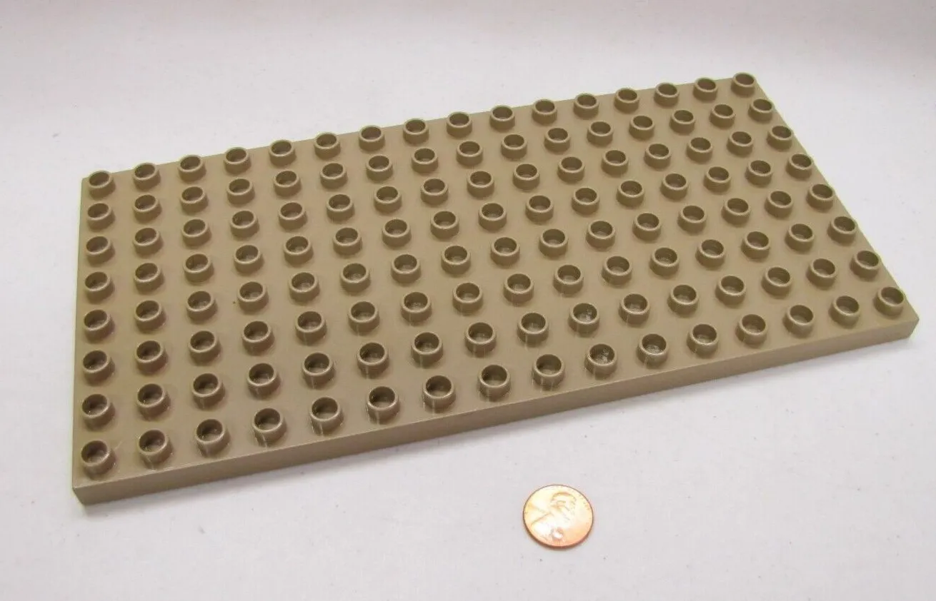 Lego Duplo TAUPE TAN BASE PLATE 8 x 16 Holes Pegs Dots CASTLE Base 8x16