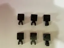 Vintage 2x LEGO lot 4085b Modified Plate 1 x 1 Vertical Clip THIN Black Classic