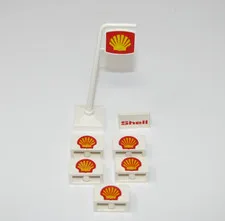 LEGO SYSTEM DENMARK VINTAGE  SHELL SIGN RARE ITEM  plus 1x2 bricks
