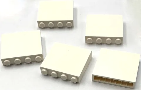Lego 5 New White Bricks Building Blocks 1 x 4 x 3 Parts