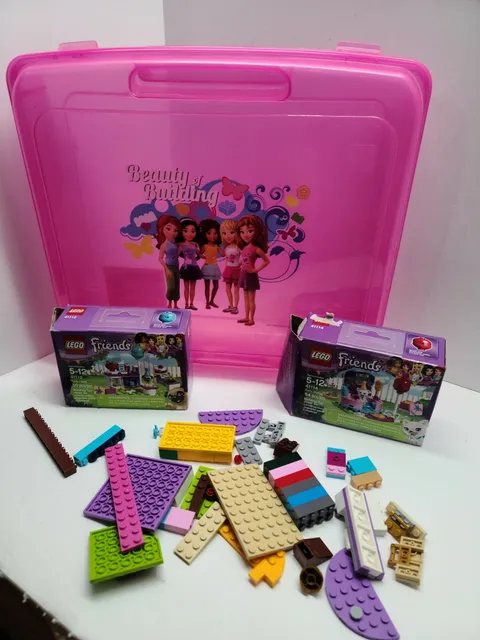 Lego Friends Sets 41112 41114 " Party Styling Party Building Bricks Storage Case