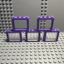Lego Lot Train Window (6556) + Frame (4034) Set of 5