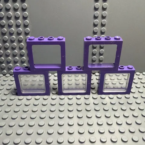 Lego Lot Train Window (6556) + Frame (4034) Set of 5