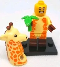 Giraffe man in costume Lego Super Hero 71023 Inspired with black stand - Read