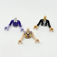 LEGO Friends Mini Doll Torso Shirt Top Wardrobe Princess Elves 3 Pack Lot#12749